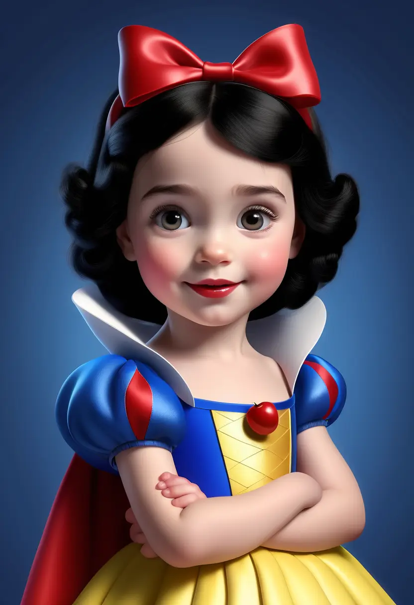 La Princesa Disney Blancanieves (Snow White en inglés) cuando tenía 7 años