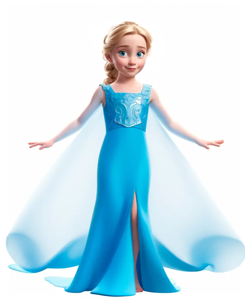 La Princesa Disney Elsa cuando tenía 7 años