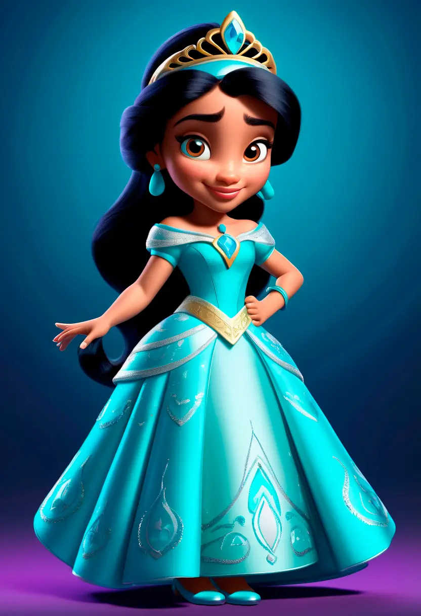 La Princesa Disney Jasmín (Jasmine en inglés) cuando tenía 7 años
