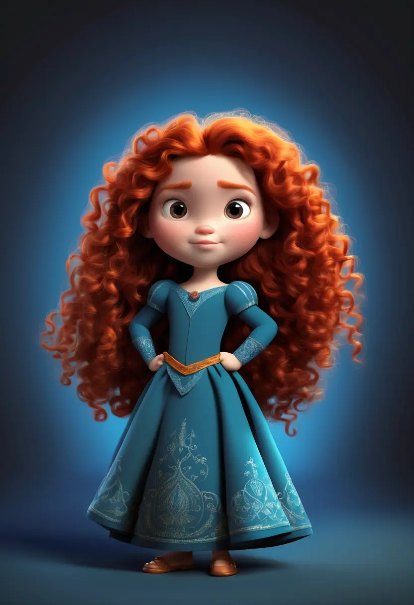La Princesa Disney Mérida (Merida en inglés) cuando tenía 7 años