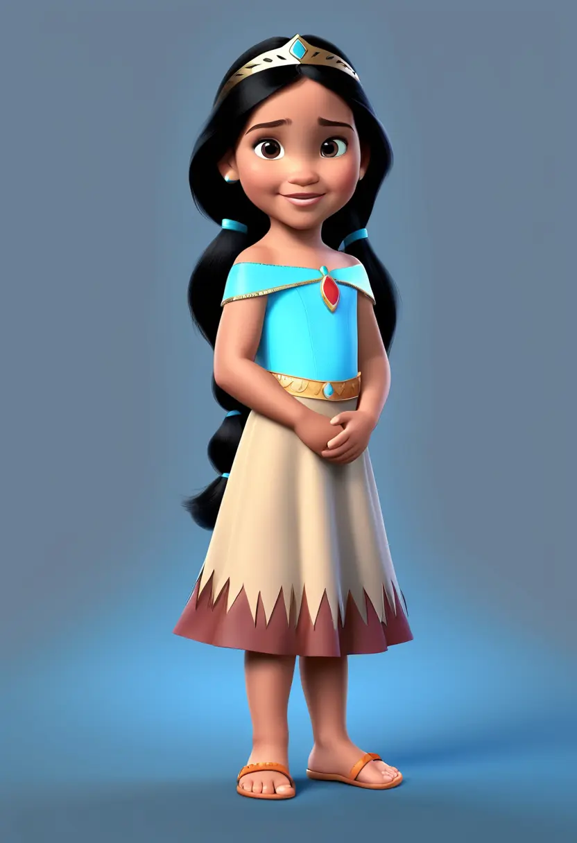 La Princesa Disney Pocahontas cuando tenía 7 años