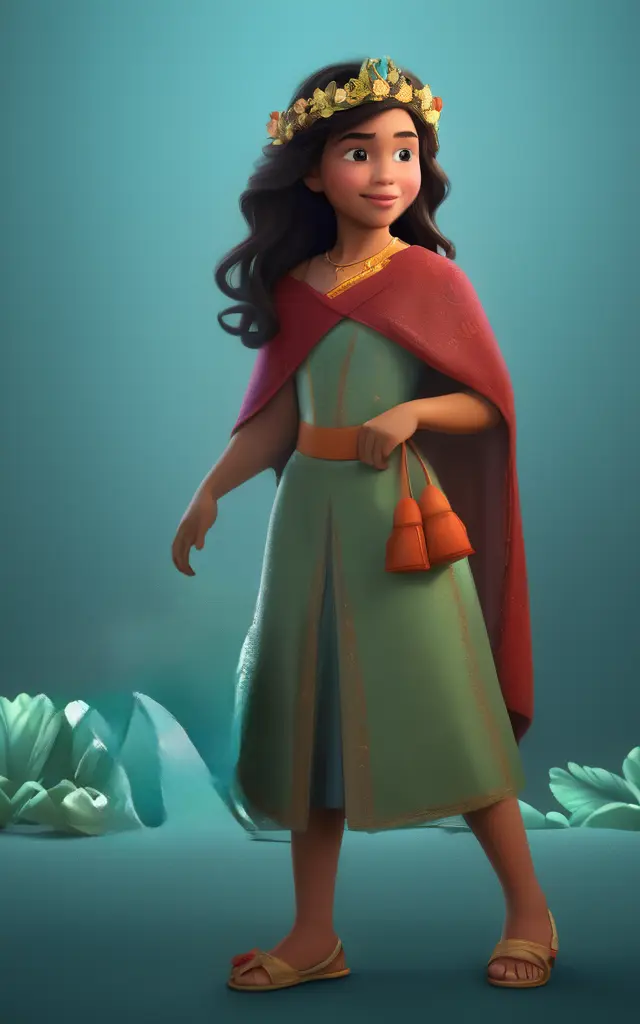 La Princesa Disney Raya cuando tenía 7 años