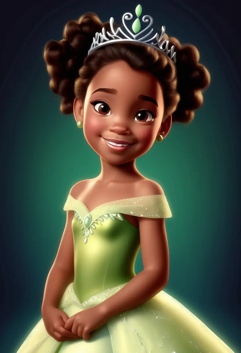 La Princesa Disney Tiana cuando tenía 7 años