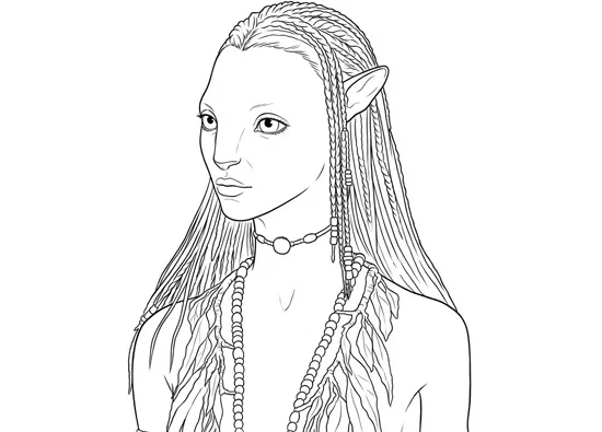 Portrait of Neytiri to color