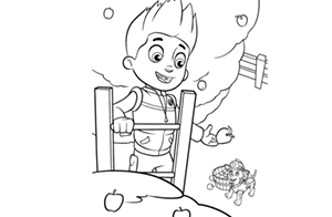 Coloring drawing of Ryder, the boy from Paw Patrol