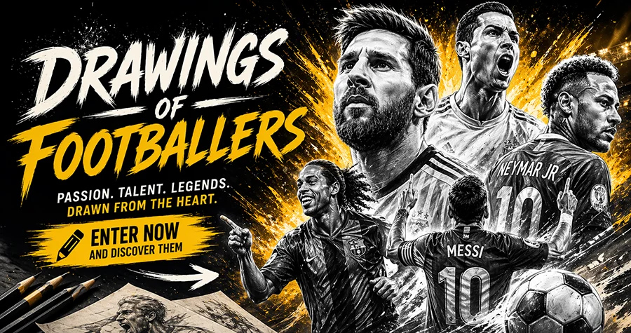 Drawing of footballers