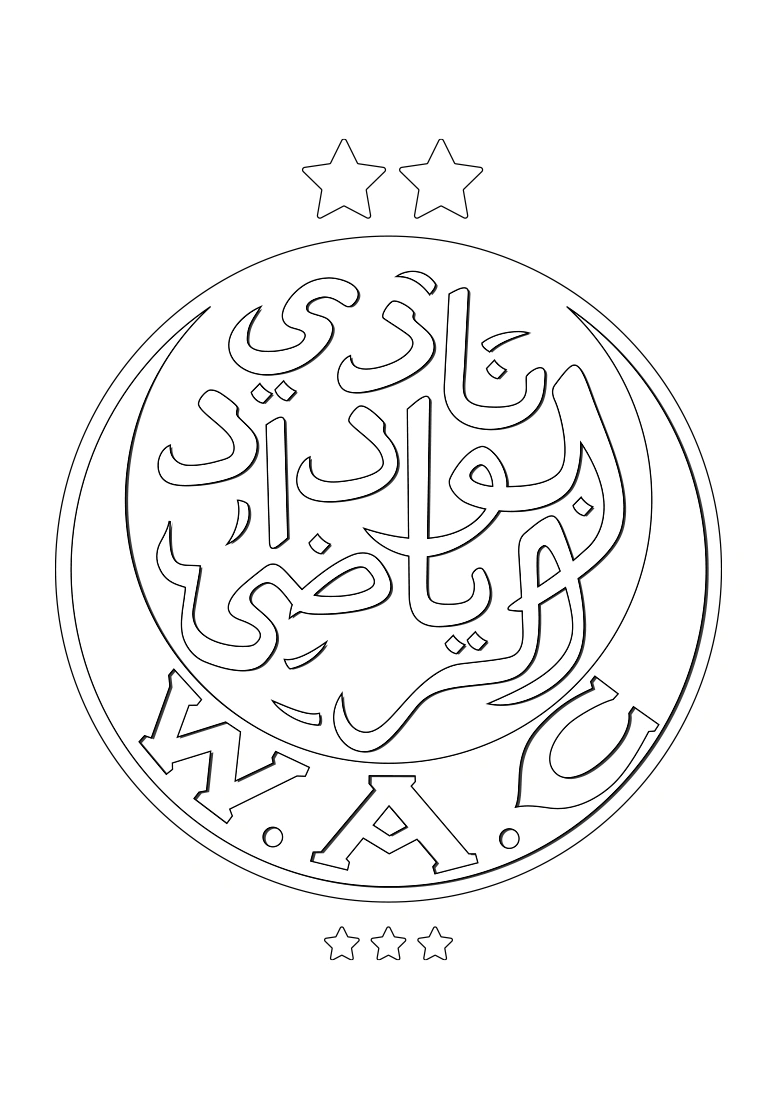 Coloring page of the Wydad AC Casablanca crest