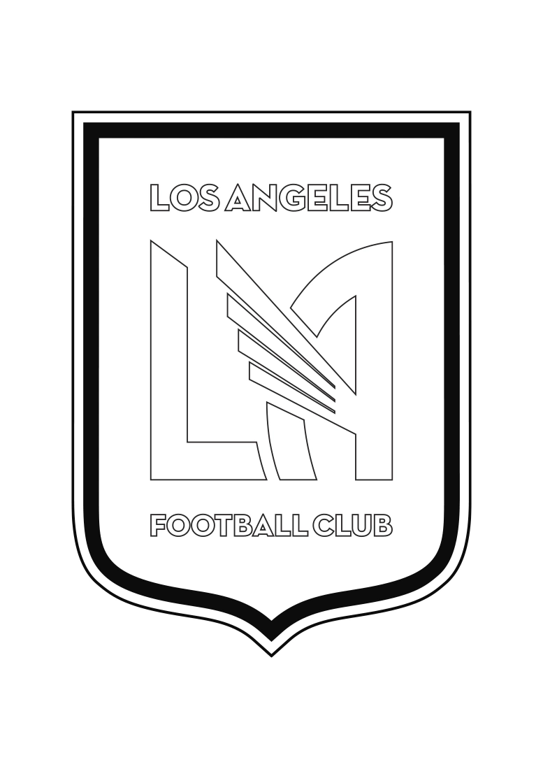 Coloring page of the Los Angeles FC soccer team crest, version 1