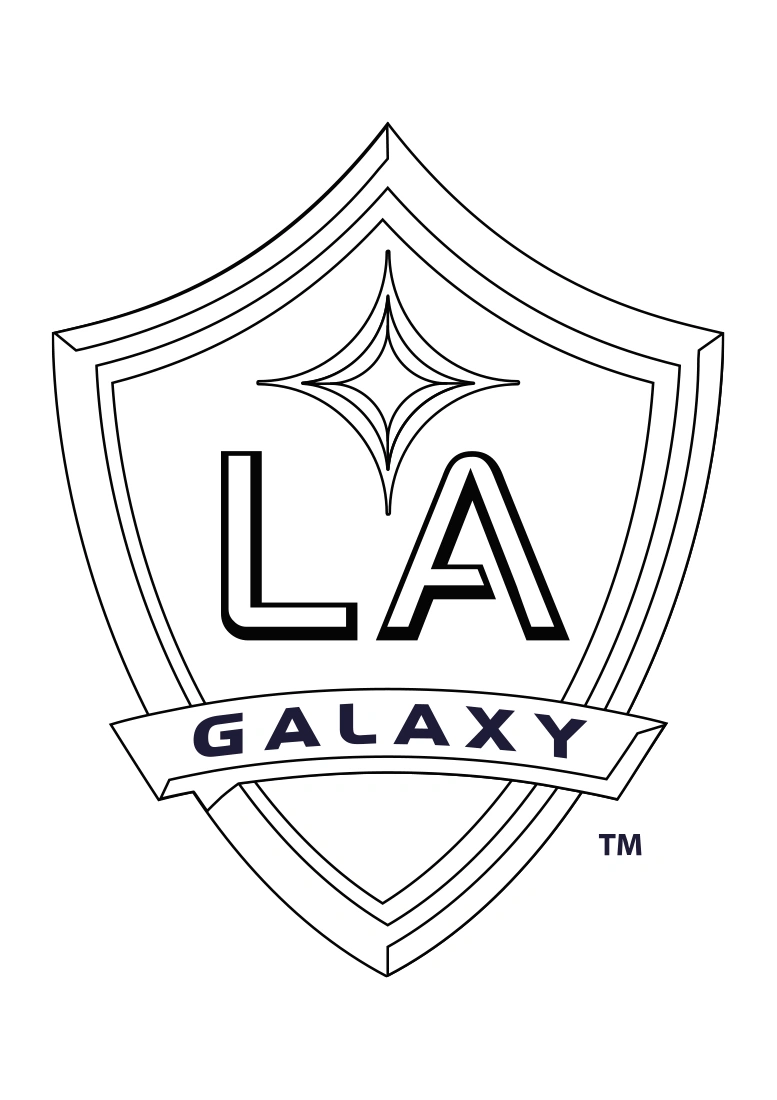 Coloring page of the Los Angeles Galaxy soccer team crest, version 1