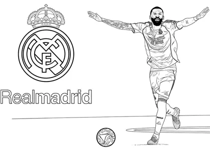 Antonio Rüdiger with the Real Madrid crest