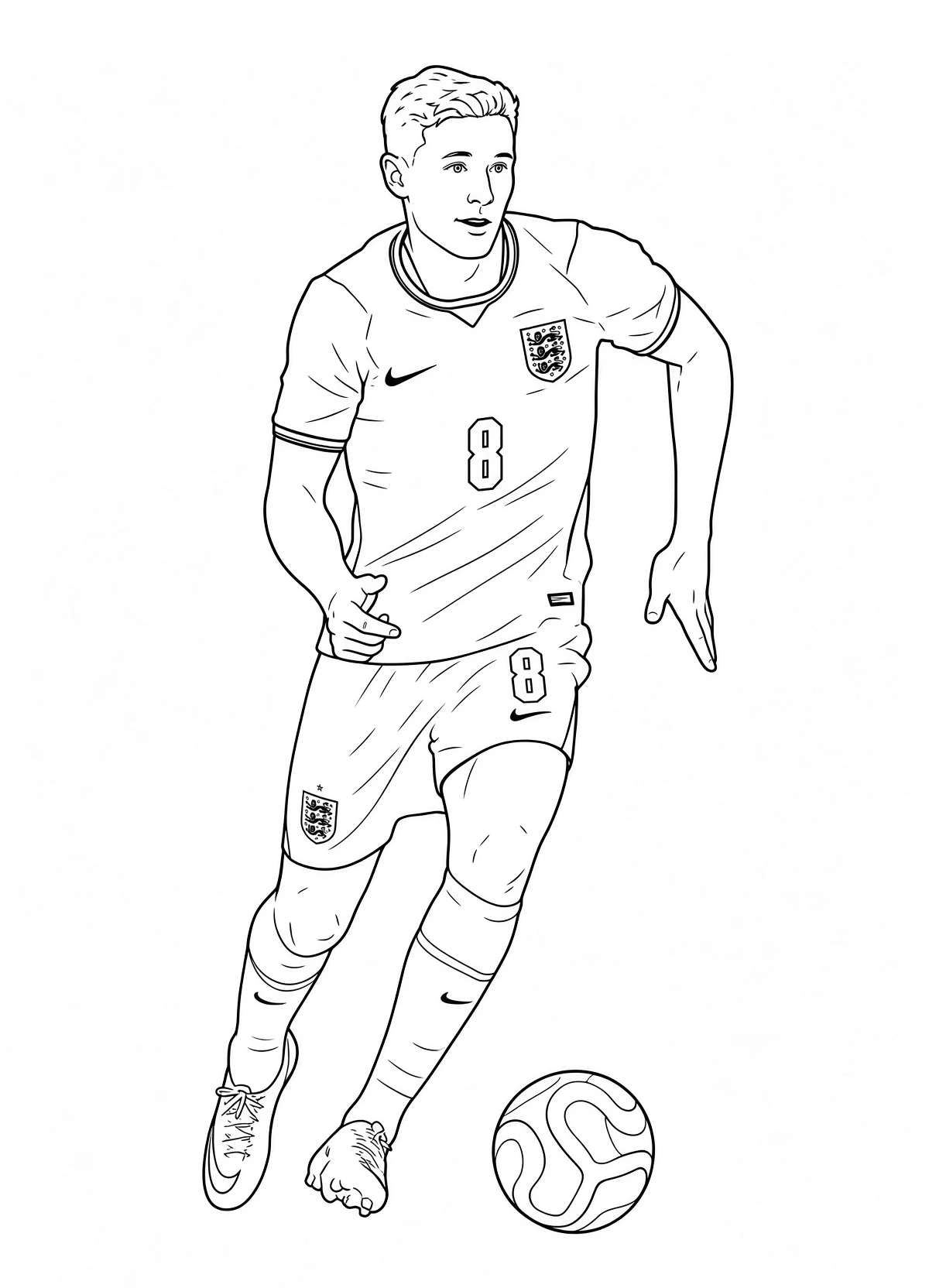 Coloring page of footballer Elliot Anderson with the England national team