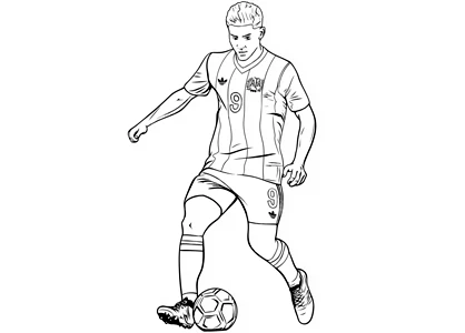 Argentinian footballer Julián Álvarez coloring page