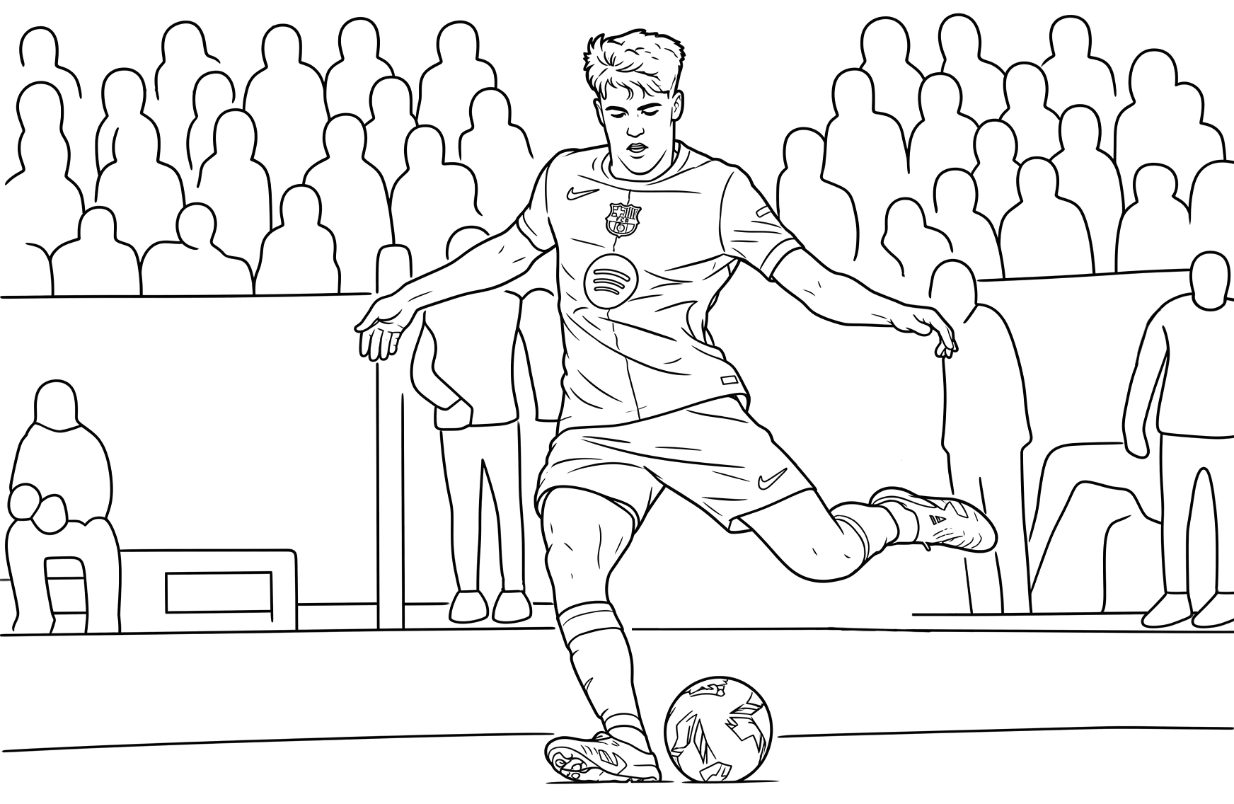  Download the drawing of Pau Cubarsí playing with FC Barcelona team