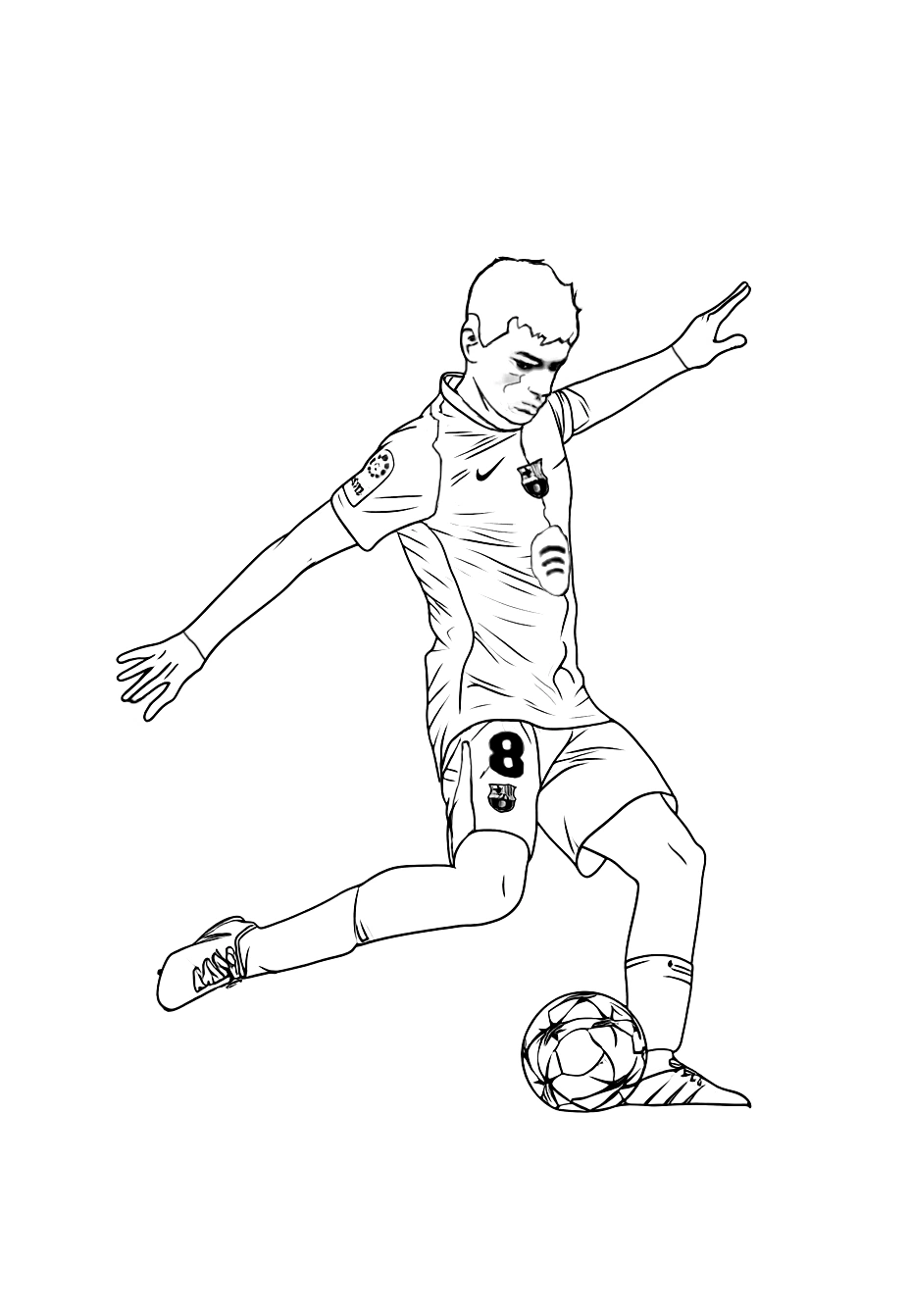 Coloring page of Spanish footballer Pedri