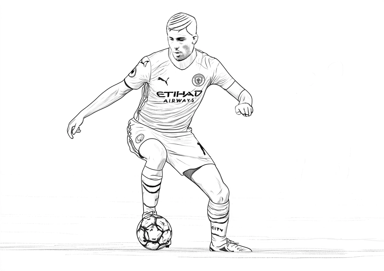 Coloring page of Rodrigo Hernandez (Rodri), Spanish Manchester City player