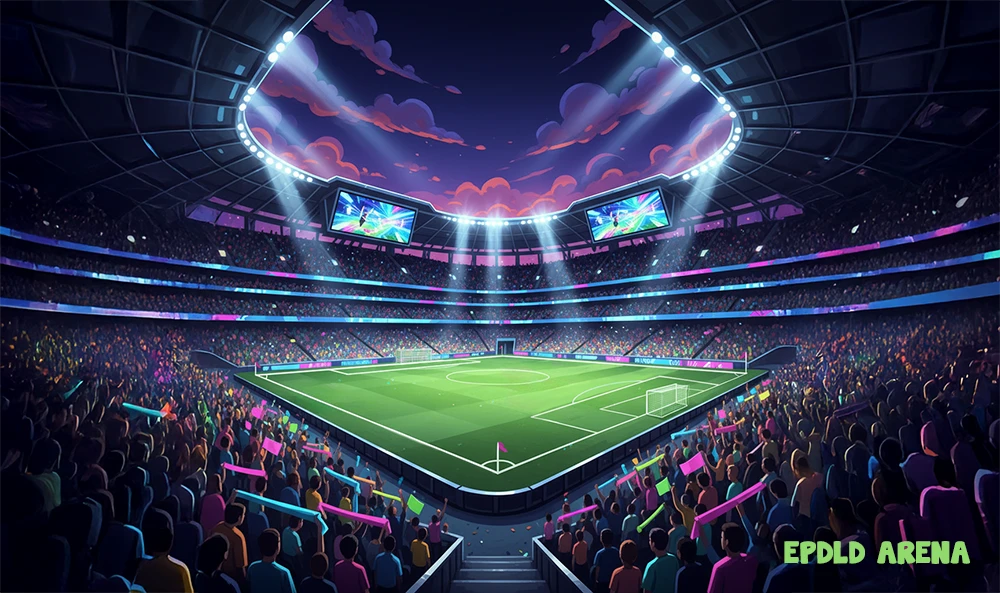 Illustration of the EPDLD Arena, a vibrant football field
