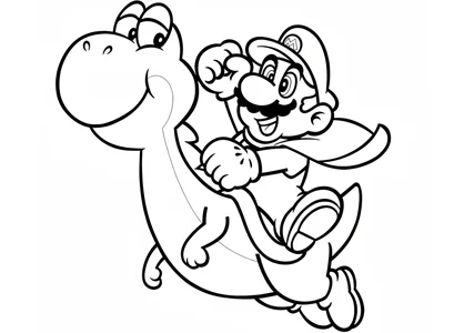Mario riding on Yoshi