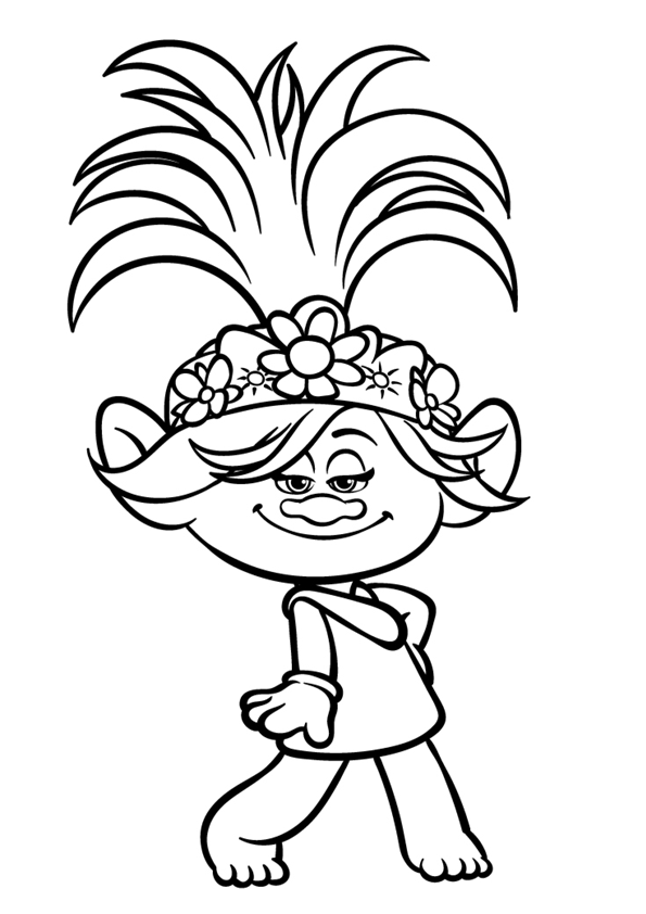 Poppy from Trolls coloring page