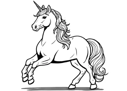 Horse unicorn coloring page