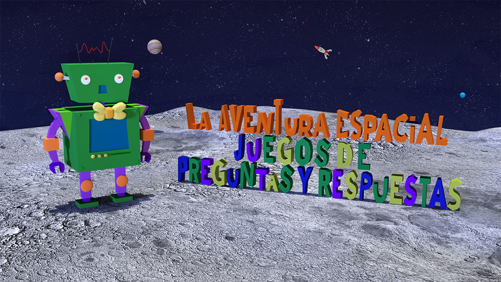Juegos de preguntas y respuestas La aventura espacial con los robots de Planeta Pomelo
