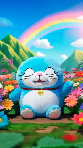 Peluche del personaje Doraemon.