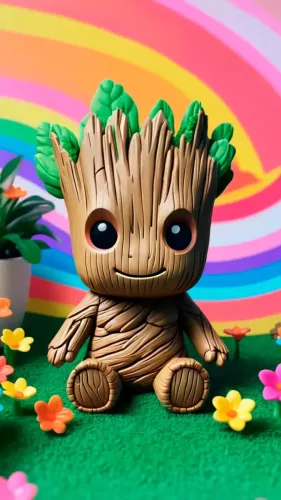 Peluche del personaje Groot de Marvel.