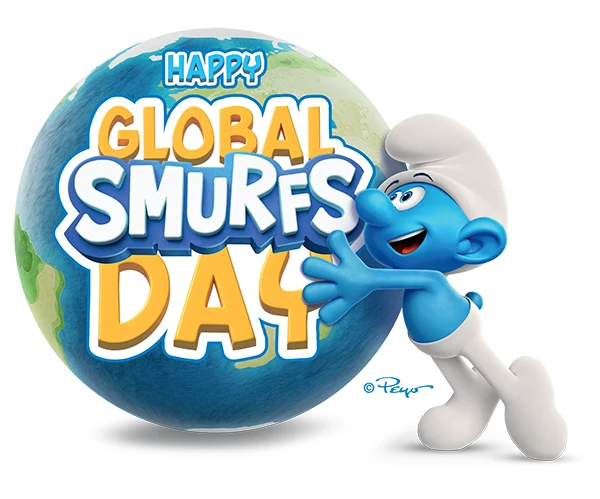 Feliz día mundial de Los Pitufos. Happy global Smurfs day.