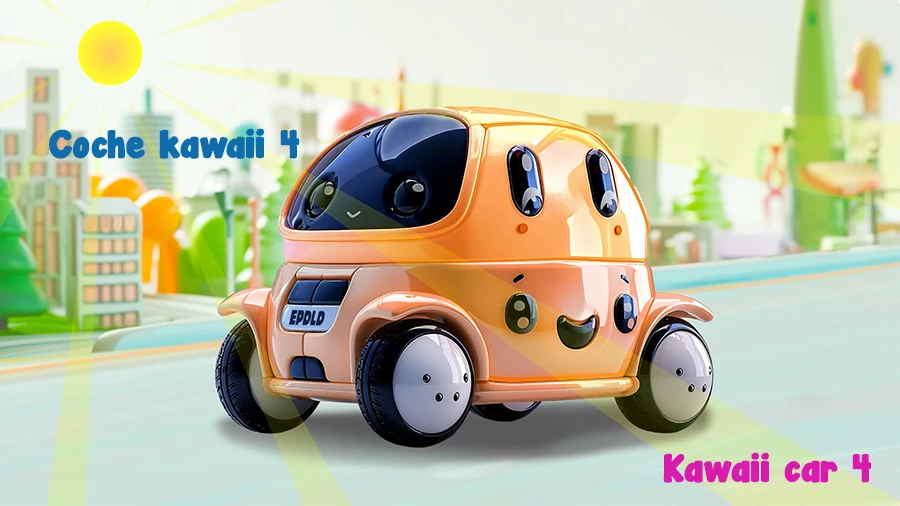 Inglés para niños. Coche kawaii 4 Kawaii car 4.