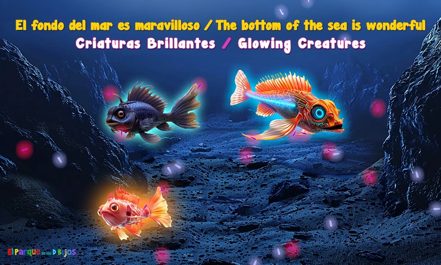 Inglés para niños. Criaturas brillantes. Glowing creatures.