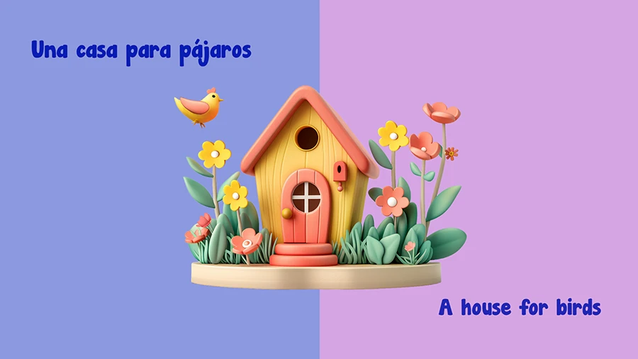 Inglés para niños, una casa para pájaros.