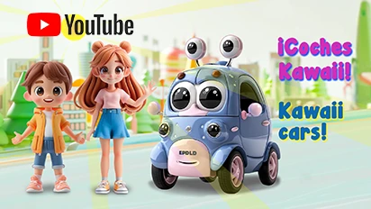 Vídeo animación para niños coches Kawaii.