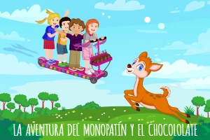 Cuento infantil la aventura del monopatín y el chocolate.