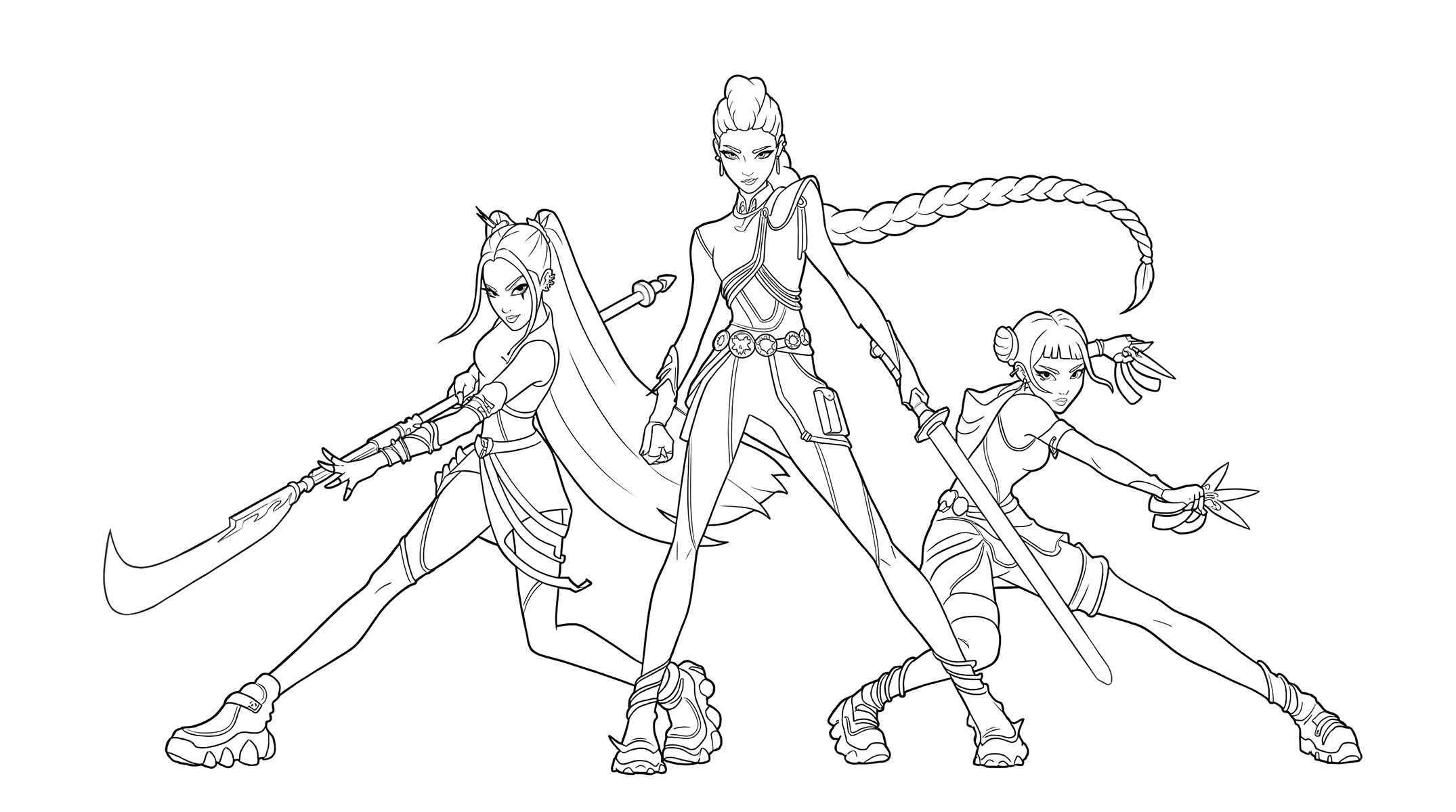 Colorea las protagonistas de Kpop Demon Hunters