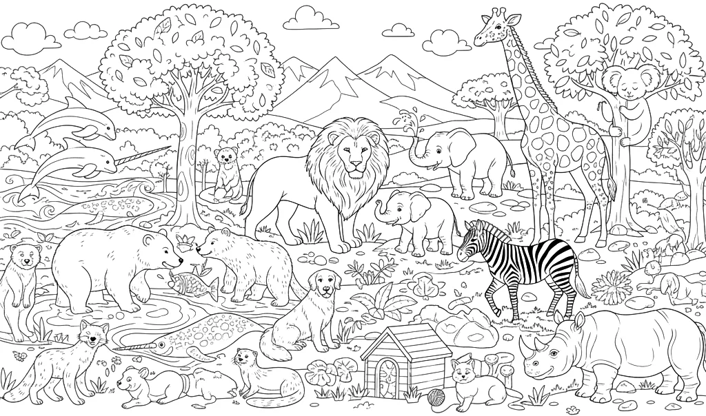 Animales mamíferos Conjunto de dibujos de Animales mamíferos