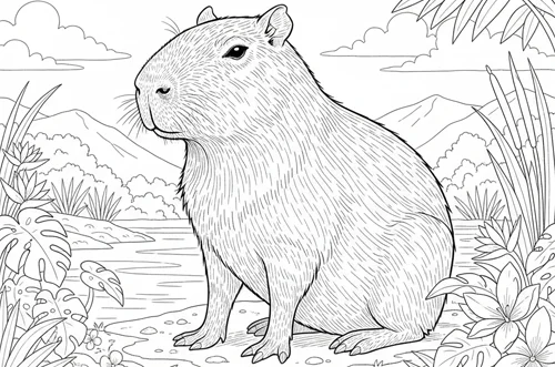 Dibujos de capibaras