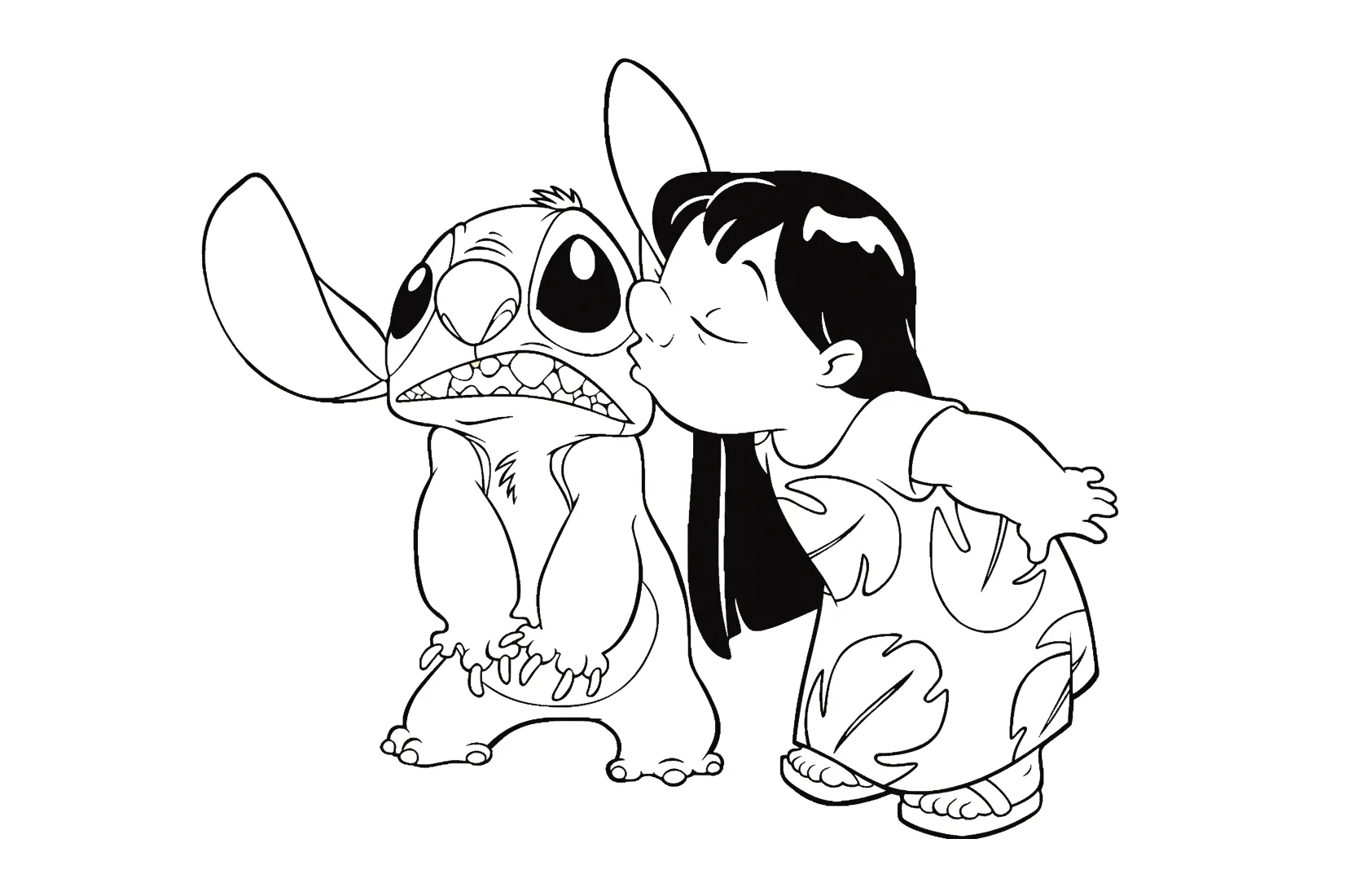 Lilo gives Stitch a kiss Lilo gives Stitch a kiss