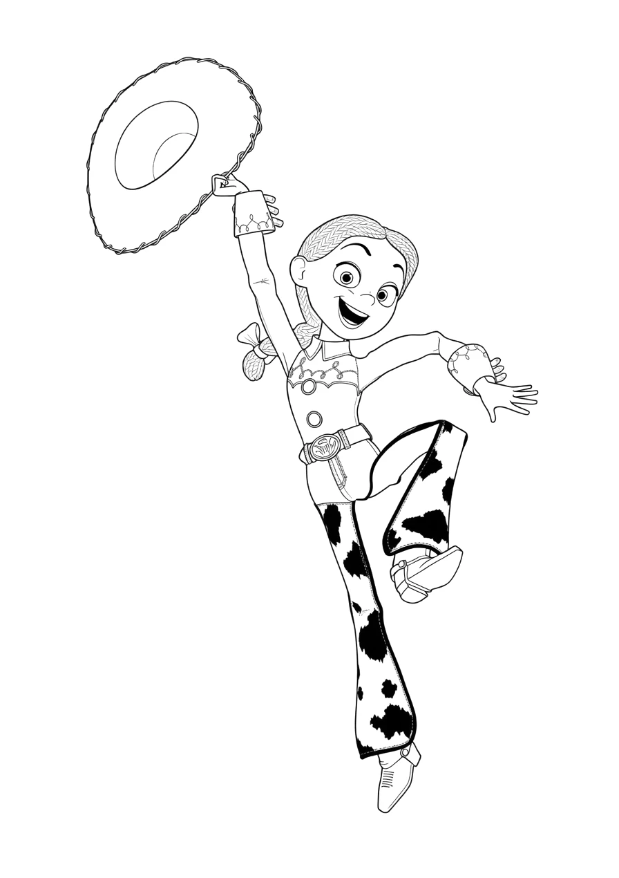 Dibujo de la vaquera Jessie para colorear. Dibujo de Jessie para colorear