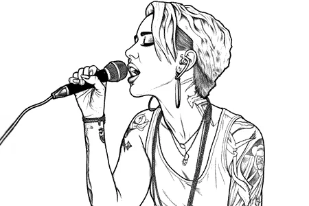 Dibujo de la cantante Miley Cyrus