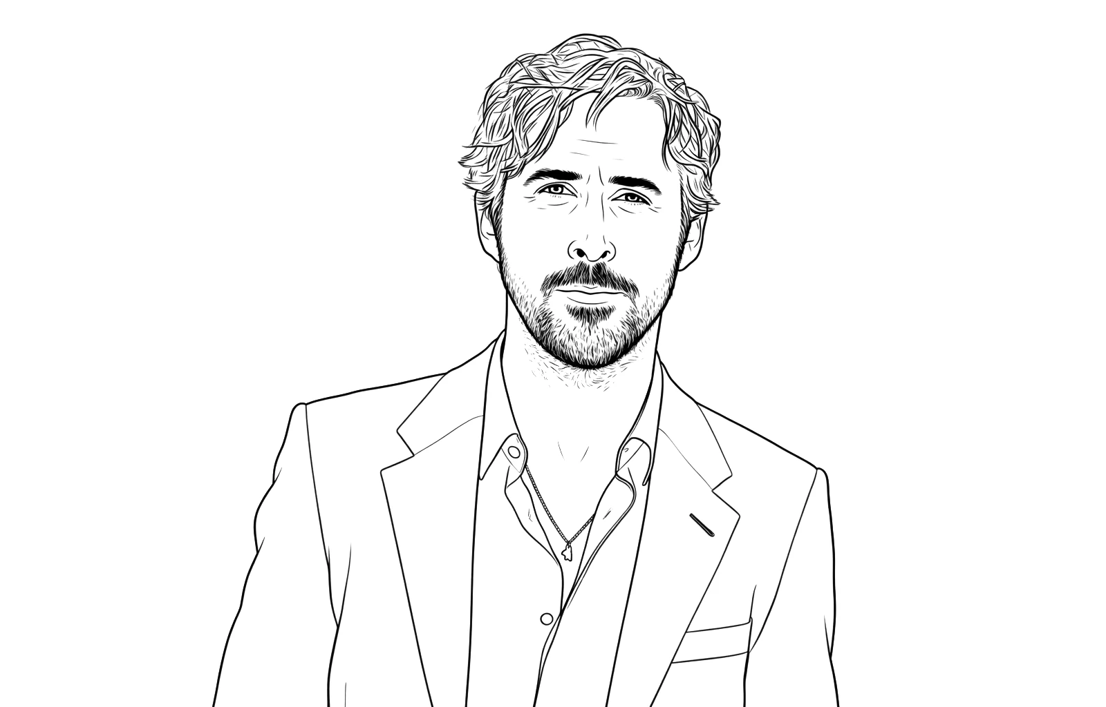 Dibujo de Ryan Gosling para colorear Dibujo de Ryan Gosling para colorear