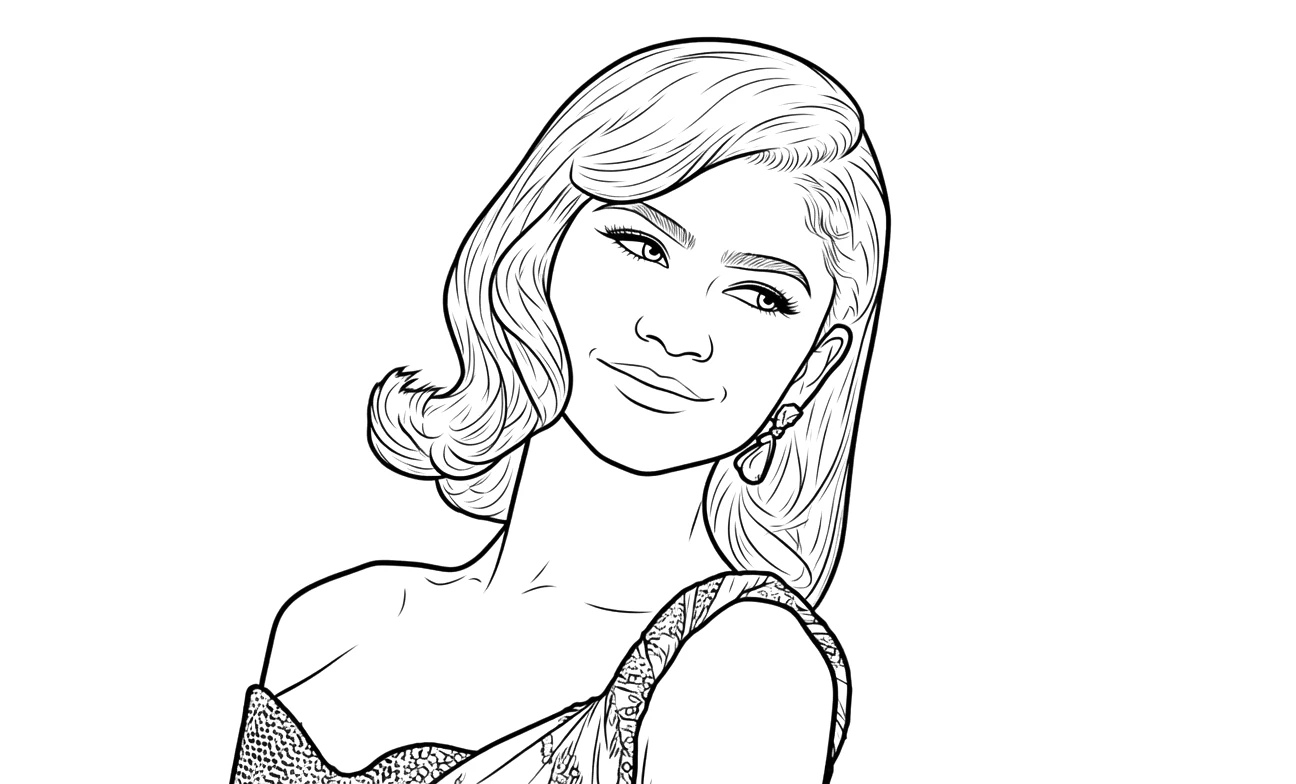 Dibujo de Zendaya para colorear Dibujo de Zendaya para colorear