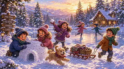 Un día invernal de juegos y alegría