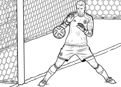 Dibujo del jugador alemán Manuel Neuer para colorear