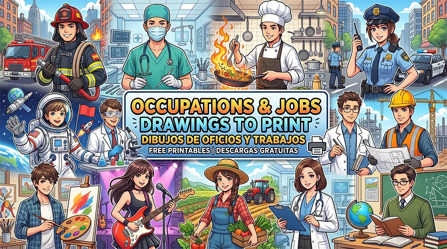 Occupations and jobs coloring pages and drawings to print and paint Occupations and jobs coloring pages and drawings to print and paint