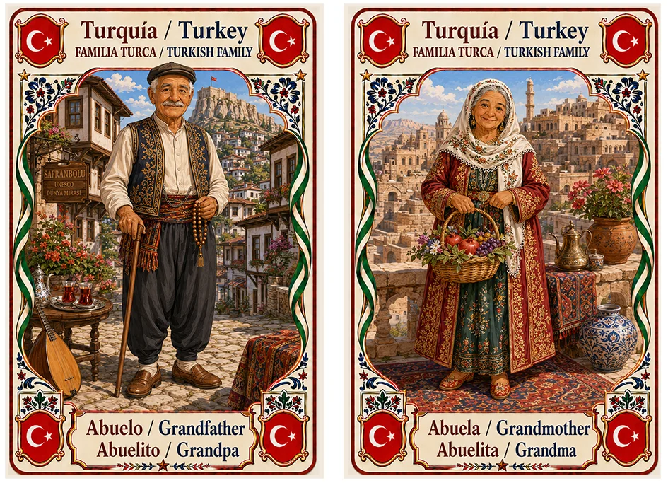 Familia de Turquía. Abuelo y Abuela / Family from Turkey. Grandfather and Grandmother