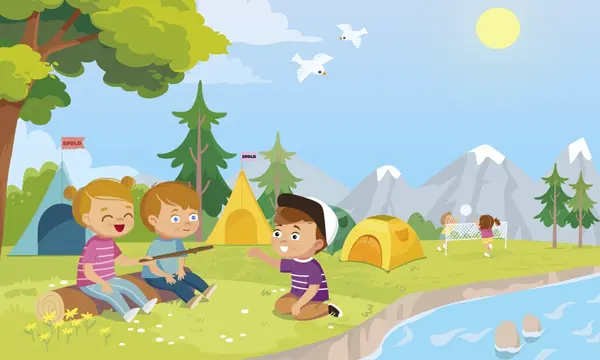 Hablando en el campamento de verano