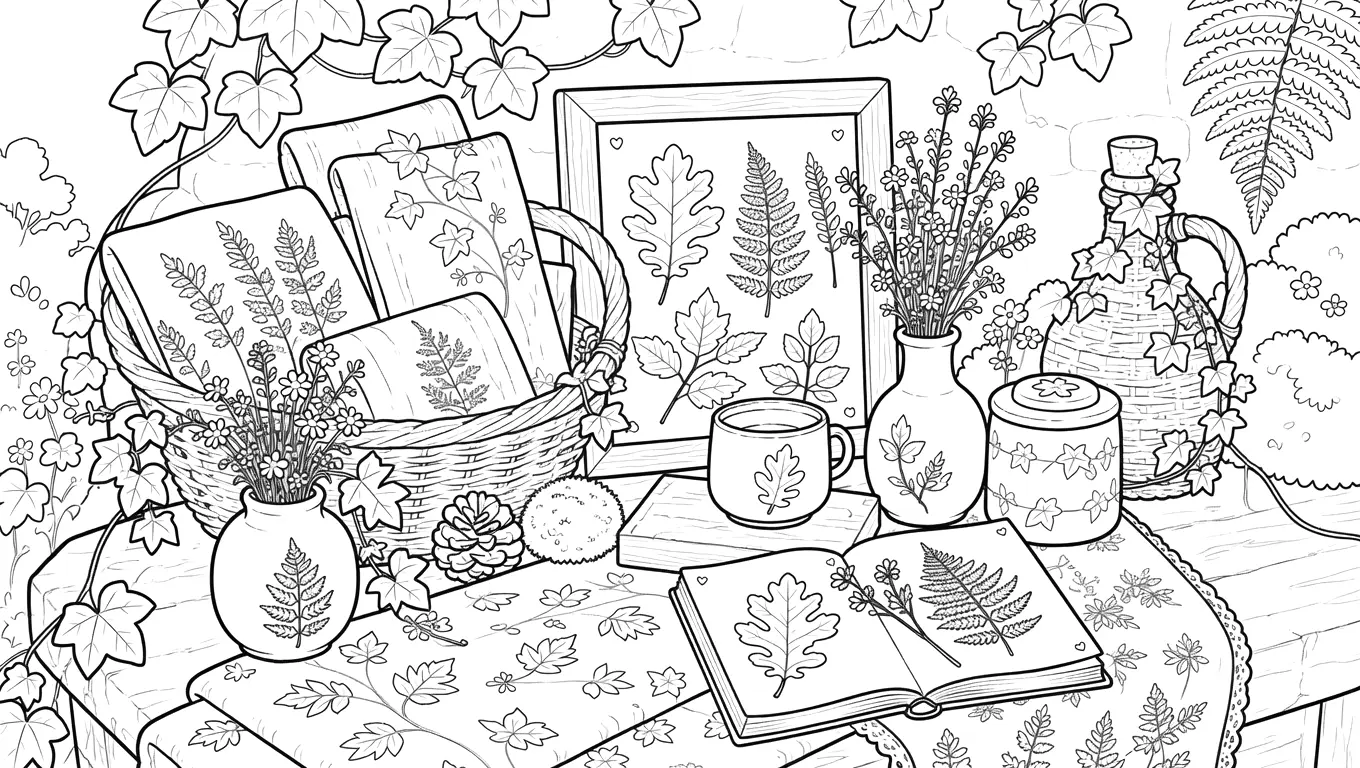 Dibujo para colorear de unos patrones florales, ramos silvestres, patrones de hojas y texturas naturales. Dibujo para colorear de unos patrones florales, ramos silvestres, patrones de hojas y texturas naturales.
