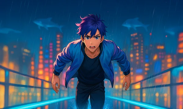 Seon corriendo de frente, imagen grande