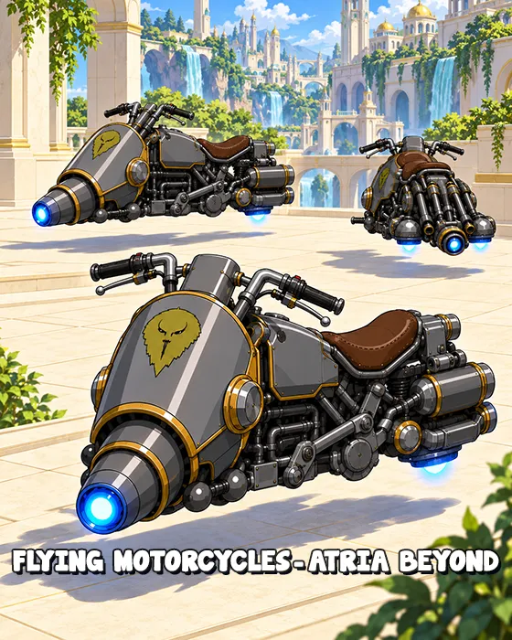 The flying motorcycles of the chrome vultures